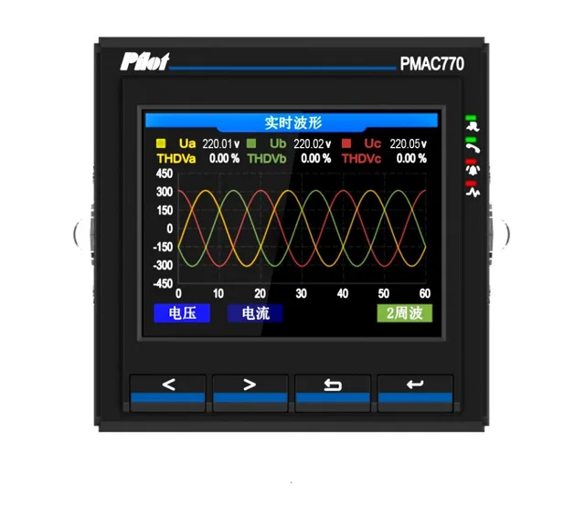 Medidor eléctrico Pilot PMAC770H de panel, con pantalla de formas de onda